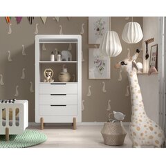 Шкаф для детской комнаты Smile, 88x57x180 см, белый цена и информация | Полки для книг и игрушек | kaup24.ee