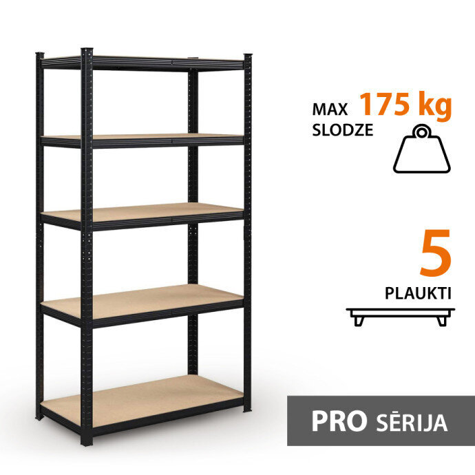 Hoiuriiulid 180x90x40 Pro Must hind ja info | Riiulid tööriistadele | kaup24.ee