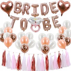 Kaunistuste komplekt tüdrukuteõhtuks, Bride To Be, Rose gold цена и информация | Праздничные декорации | kaup24.ee