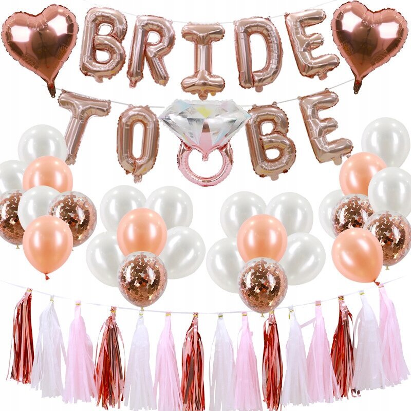 Kaunistuste komplekt tüdrukuteõhtuks, Bride To Be, Rose gold цена и информация | Peokaunistused | kaup24.ee