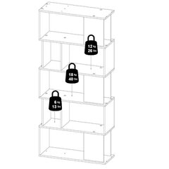 Riiul Aatrium Maze, 80x29,5x173,5 cm, pruun/valge hind ja info | Riiulid | kaup24.ee