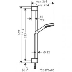 HANSGROHE Vernis душевой набор 100 vario с душевой штангой crometta 65 см 26275000 цена и информация | Душевые комплекты и панели | kaup24.ee