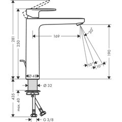 Hansgrohe Vernis blend ühe hoovaga valamusegisti 190, must matt, 71582670 цена и информация | Смесители | kaup24.ee