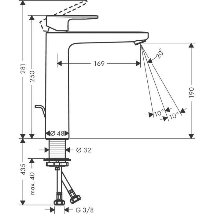 Hansgrohe Vernis blend ühe hoovaga valamusegisti 190, must matt, 71582670 цена и информация | Vannitoa segistid | kaup24.ee