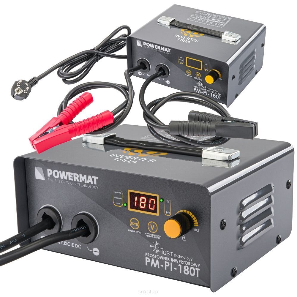 Inverter akulaadija koos starteriga, Powermat, 12V / 24V, 180 A hind ja info | Auto akulaadijad | kaup24.ee