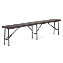 Обеденный стол с двумя скамьями, 180 см, коричневый цена и информация | Комплекты уличной мебели | kaup24.ee