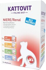 Kattovit Feline Diet Niere/Renal набор для взрослых кошек, 12x85 г цена и информация | Кошачьи консервы | kaup24.ee