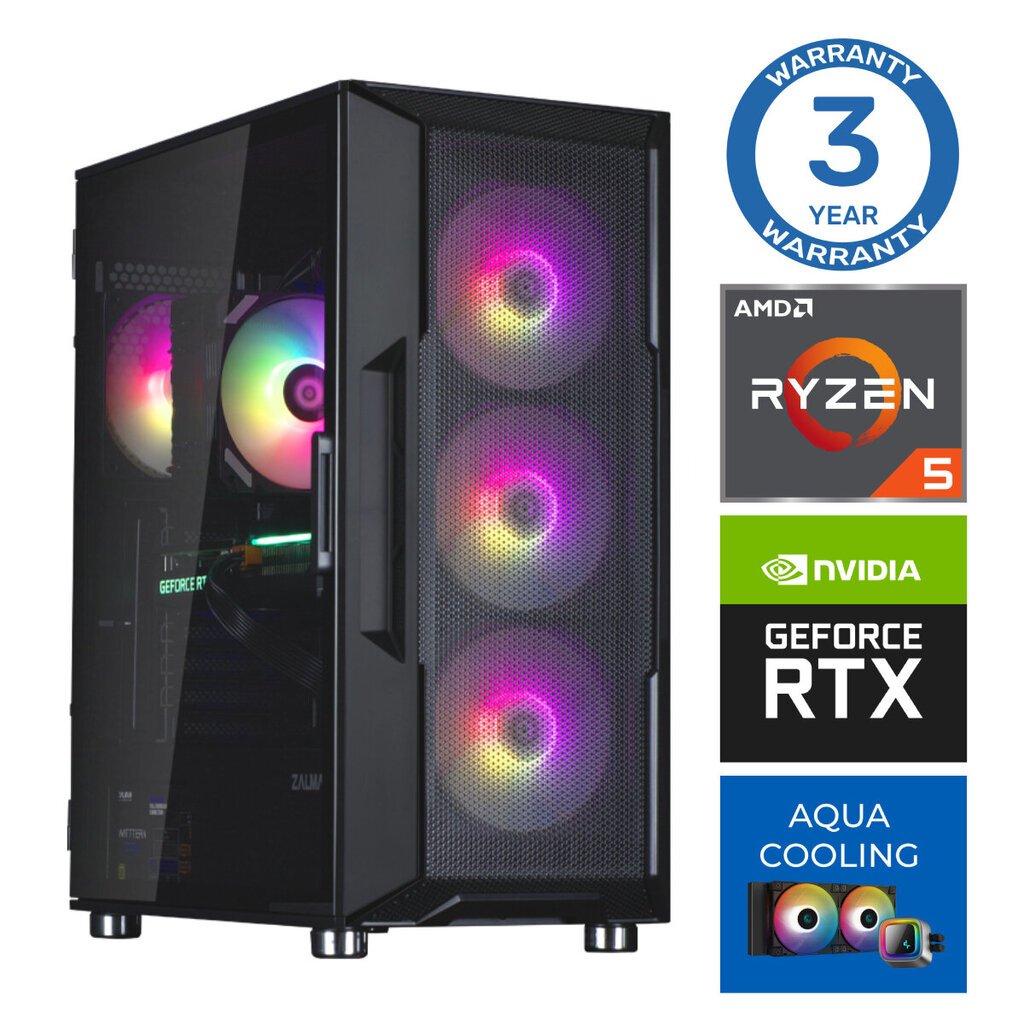 INTOP AQUA Ryzen 5 7600X 32GB DDR5 1TB SSD M.2 NVME+2TB RTX3060 12GB no-OS hind ja info | Lauaarvutid | kaup24.ee