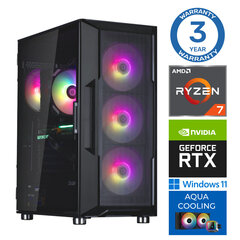 INTOP AQUA Ryzen 7 7700X 16GB DDR5 2TB SSD M.2 NVME RTX3060 12GB WIN11 hind ja info | Lauaarvutid | kaup24.ee