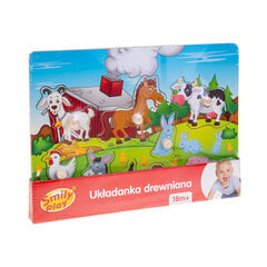 Puidust pusle Smily Play Farm hind ja info | Imikute mänguasjad | kaup24.ee