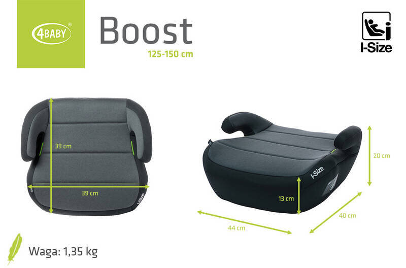 Turvahäll - booster 4Baby Boost, 22-36 kg, must цена и информация | Turvatoolid | kaup24.ee