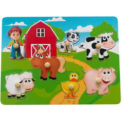 Puidust pusle Smily Play Farm, 7 d цена и информация | Игрушки для малышей | kaup24.ee