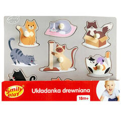 Puidust pusle Smily Play Cats hind ja info | Imikute mänguasjad | kaup24.ee
