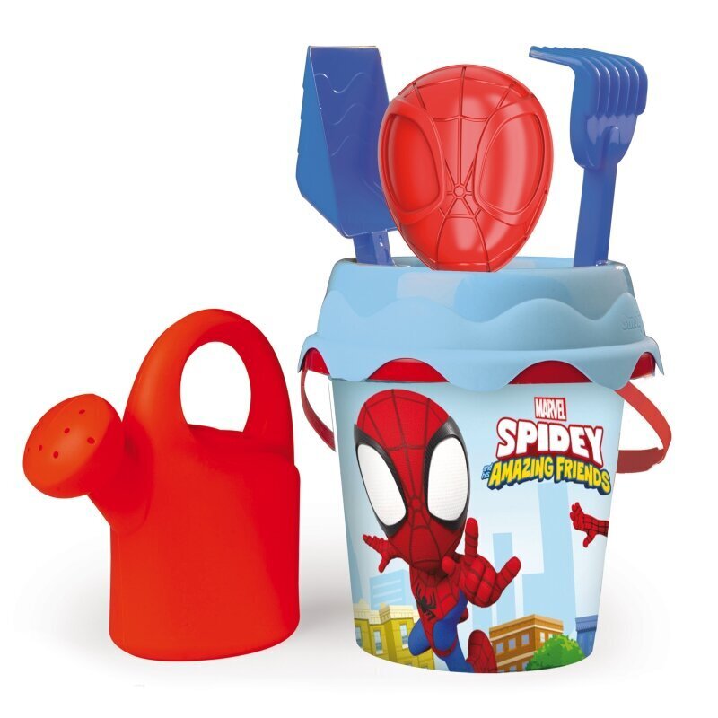 Liivamänguasjade komplekt Smoby Spiderman Bucket koos tarvikutega цена и информация | Mänguasjad (vesi, rand ja liiv) | kaup24.ee