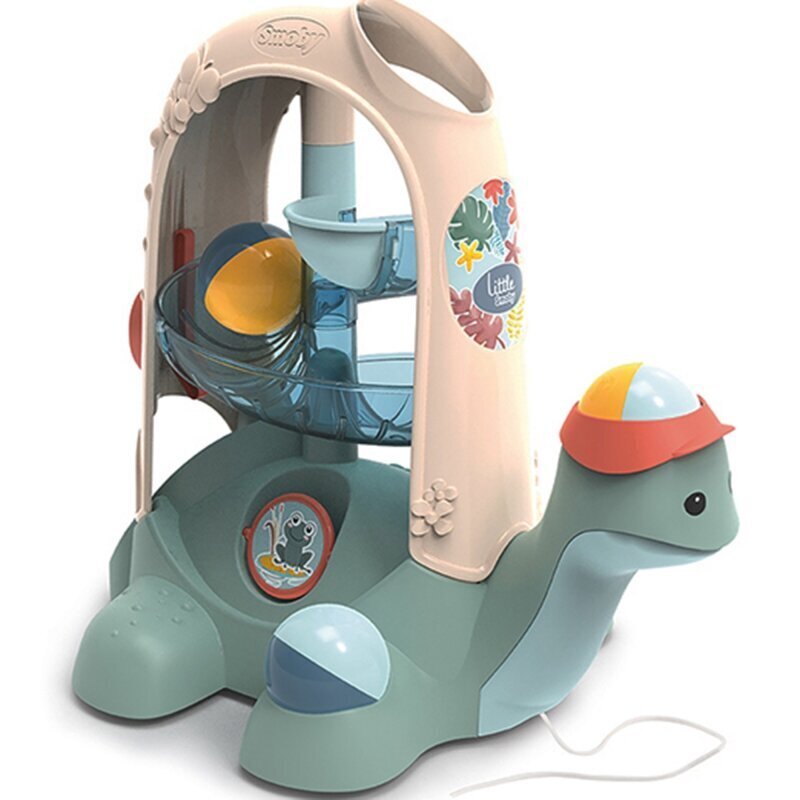 Kokkutõmmatav multifunktsionaalne mänguasi Smoby Little Turtle palli ja liumäega hind ja info | Imikute mänguasjad | kaup24.ee