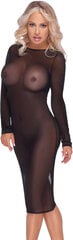 Cottelli Lingerie черное прозрачное платье с застежкой-молнией и цепями цена и информация | Сексуальное женское белье | kaup24.ee