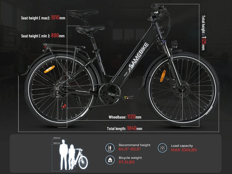 Linna elektrijalgratas Samebike RS-A01 Pro, hall hind ja info | Elektrirattad | kaup24.ee