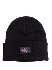 Шапка CALVIN KLEIN Monologo Rubber Beanie Black K60K611834BEH 545010428 цена и информация | Женские шапки | kaup24.ee