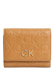 Rahakott naistele Calvin Klein Re-Lock Trifold Xs Emb Brown Sugar 545010480 hind ja info | Naiste rahakotid | kaup24.ee