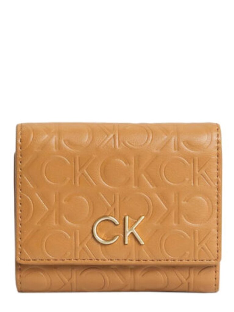 Rahakott naistele Calvin Klein Re-Lock Trifold Xs Emb Brown Sugar 545010480 цена и информация | Naiste rahakotid | kaup24.ee