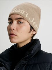 Шапка CALVIN KLEIN Logo Beanie Plaza Taupe K60K611271PED 545010388 цена и информация | Женские шапки | kaup24.ee