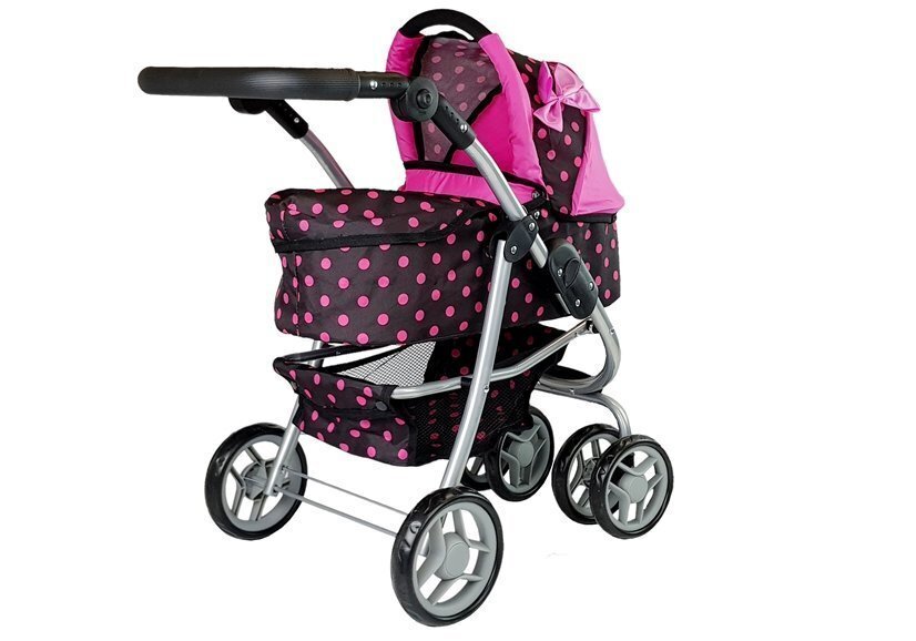 2in1 nukukäru koos kotiga, must ja roosa цена и информация | Tüdrukute mänguasjad | kaup24.ee