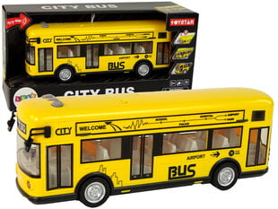 Kollane linnaliinibuss hõõrdekäiguga 1:18 цена и информация | Игрушки для мальчиков | kaup24.ee