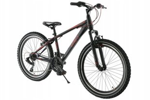 Laste jalgratas 9-12 a Lorenzo 24" 130-165 cm must/punane цена и информация | Велосипеды | kaup24.ee