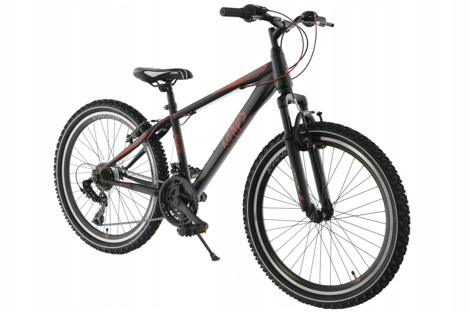 Laste jalgratas 9-12 a Lorenzo 24" 130-165 cm must/punane hind ja info | Jalgrattad | kaup24.ee