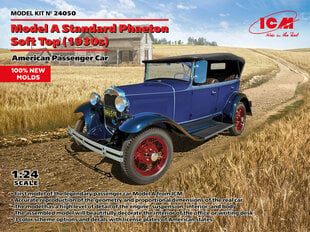 Liimitav mudel ICM 24050 American Passenger Car Model A Standard Phaeton Soft Top (1930s) 1/24 hind ja info | Liimitavad mudelid | kaup24.ee