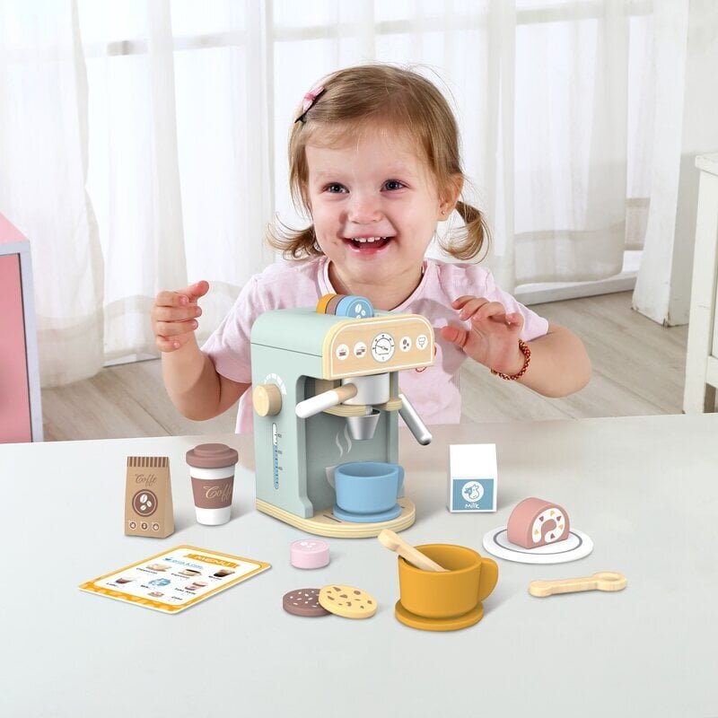Puidust kohvimasin tarvikutega Tooky Toy цена и информация | Tüdrukute mänguasjad | kaup24.ee
