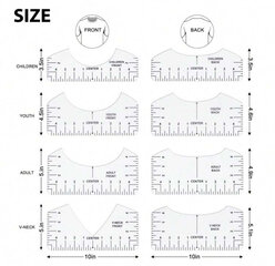 Направляющая линейка для футболок, Electronics LV-965, 8 шт цена и информация | Принадлежности для шитья | kaup24.ee