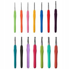 Набор крючков для вязания разноцветные крючки для вязания 14 шт от 2 до 10 мм цена и информация | Принадлежности для вязания крючком | kaup24.ee