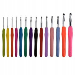 Набор крючков для вязания разноцветные крючки для вязания 14 шт от 2 до 10 мм цена и информация | Принадлежности для вязания крючком | kaup24.ee