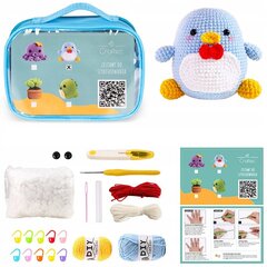 Heegeldamiskomplekt koos juhistega Craftec Penguin hind ja info | Heegeldamistarvikud | kaup24.ee