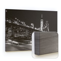 CANVASboards magnetiline tahvel 90x60 cm - pilt Brooklyni sillast öösel цена и информация | Картины, живопись | kaup24.ee