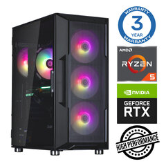 INTOP Ryzen 5 5500 16GB 500SSD M.2 NVME+2TB RTX4060 8GB no-OS цена и информация | Стационарные компьютеры | kaup24.ee