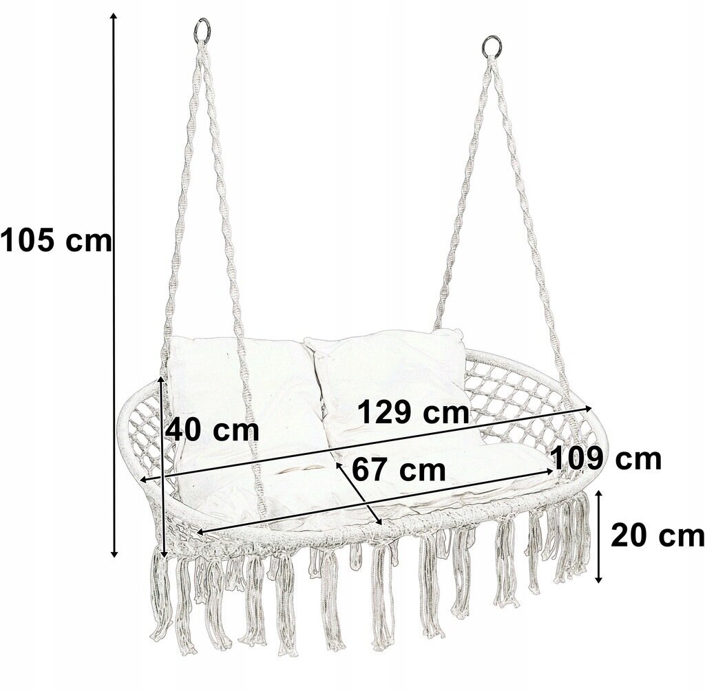 Ripptool Fluxar 129 cm, valge цена и информация | Aiatoolid | kaup24.ee