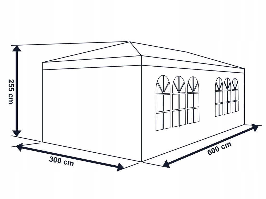 Aiapaviljon Saska, 6 3 x 6 x 2,5 m цена и информация | Varikatused ja aiapaviljonid | kaup24.ee