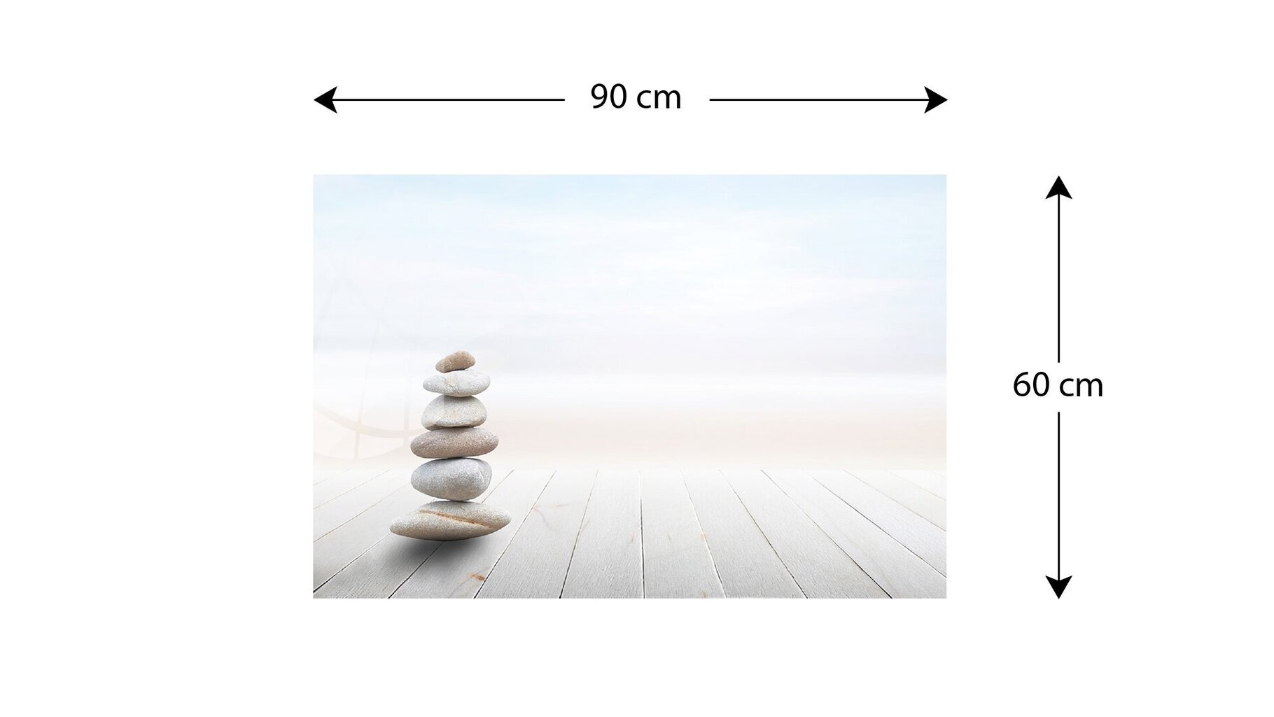 ZEN STONES magnetiline klaasist tahvel 90x60cm hind ja info | Seinapildid | kaup24.ee