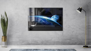 Klaasplaat COSMOS EARTH MOON NIGHT 60x40cm цена и информация | Картины, живопись | kaup24.ee