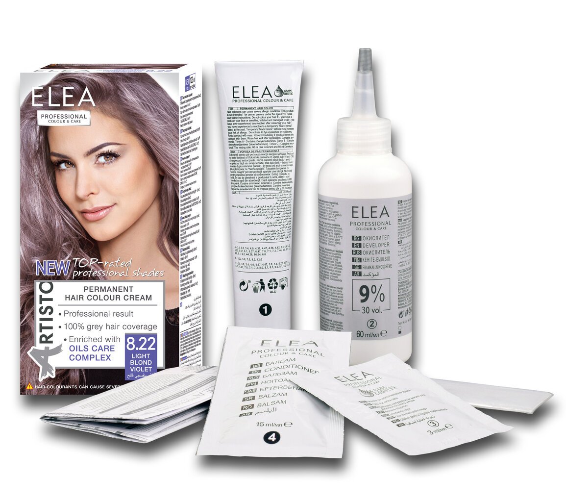 Juuksevärv-kreem Elea Professional Colour&Care 8.22 Light blond violet, 123 ml цена и информация | Juuksevärvid | kaup24.ee