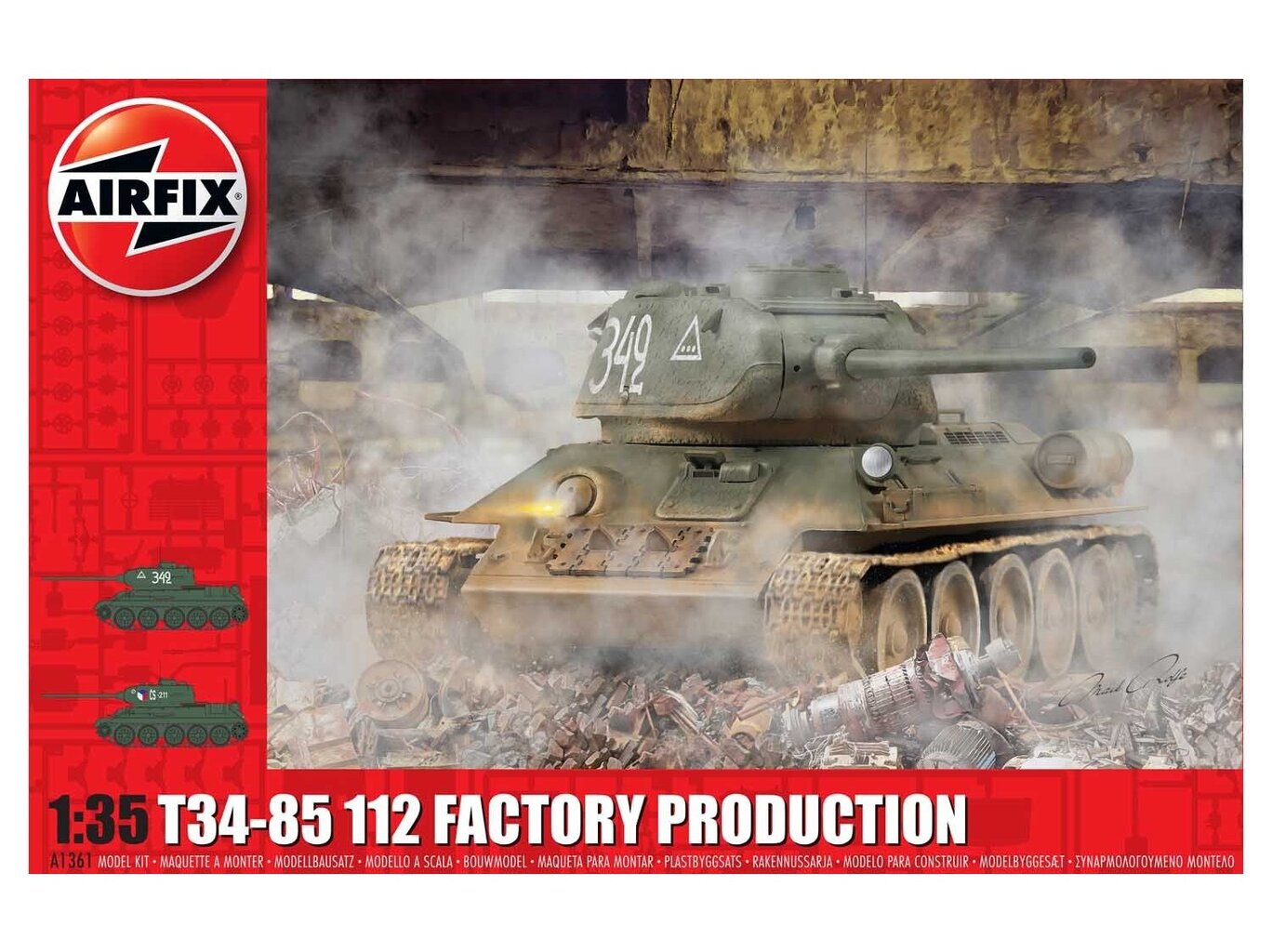 Mudel Airfix - T34/85 112 Factory Production, 1/35, A1361 hind ja info | Klotsid ja konstruktorid | kaup24.ee