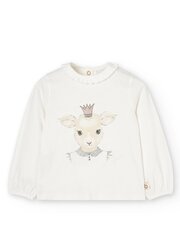 BOBOLI Sheep With Applied Crystals Off White 520237877 цена и информация | Рубашки для девочек | kaup24.ee