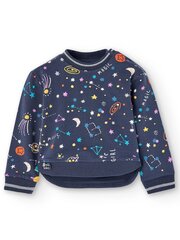 BOBOLI Fleece Navy Blue Space Print 520237815 цена и информация | Свитеры, жилетки, пиджаки для девочек | kaup24.ee