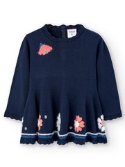 BOBOLI Knitwear Flower Pattern Navy 520237940 цена и информация | Платья для девочек | kaup24.ee