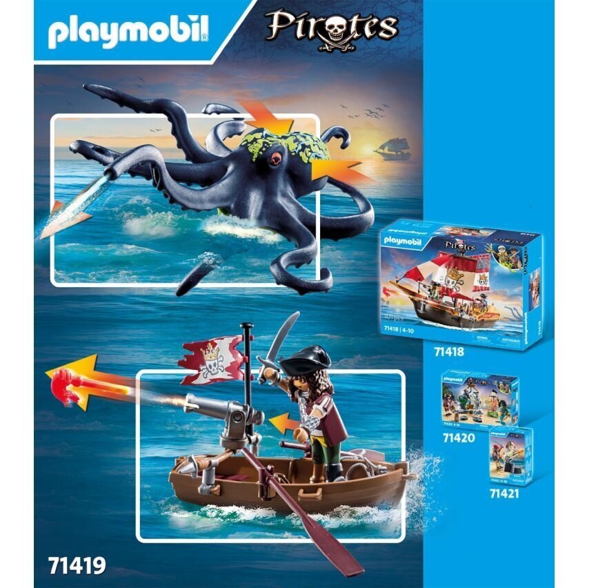 71419 Playmobil® Pirates, Võitlus hiiglasliku kaheksajalaga hind ja info | Klotsid ja konstruktorid | kaup24.ee