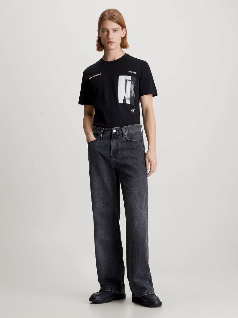 T-särk meestele Calvin Klein Jeans, must hind ja info | Meeste T-särgid | kaup24.ee