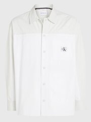 Рубашка CALVIN KLEIN JEANS Blocking Overshirt Icicle Bright White J30J325179CGA 560077708 цена и информация | Мужские рубашки | kaup24.ee