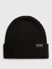 Шапка CALVIN KLEIN Classic Cotton Rib Beanie K50K510982BAX 545010564 цена и информация | Мужские шарфы, шапки, перчатки | kaup24.ee